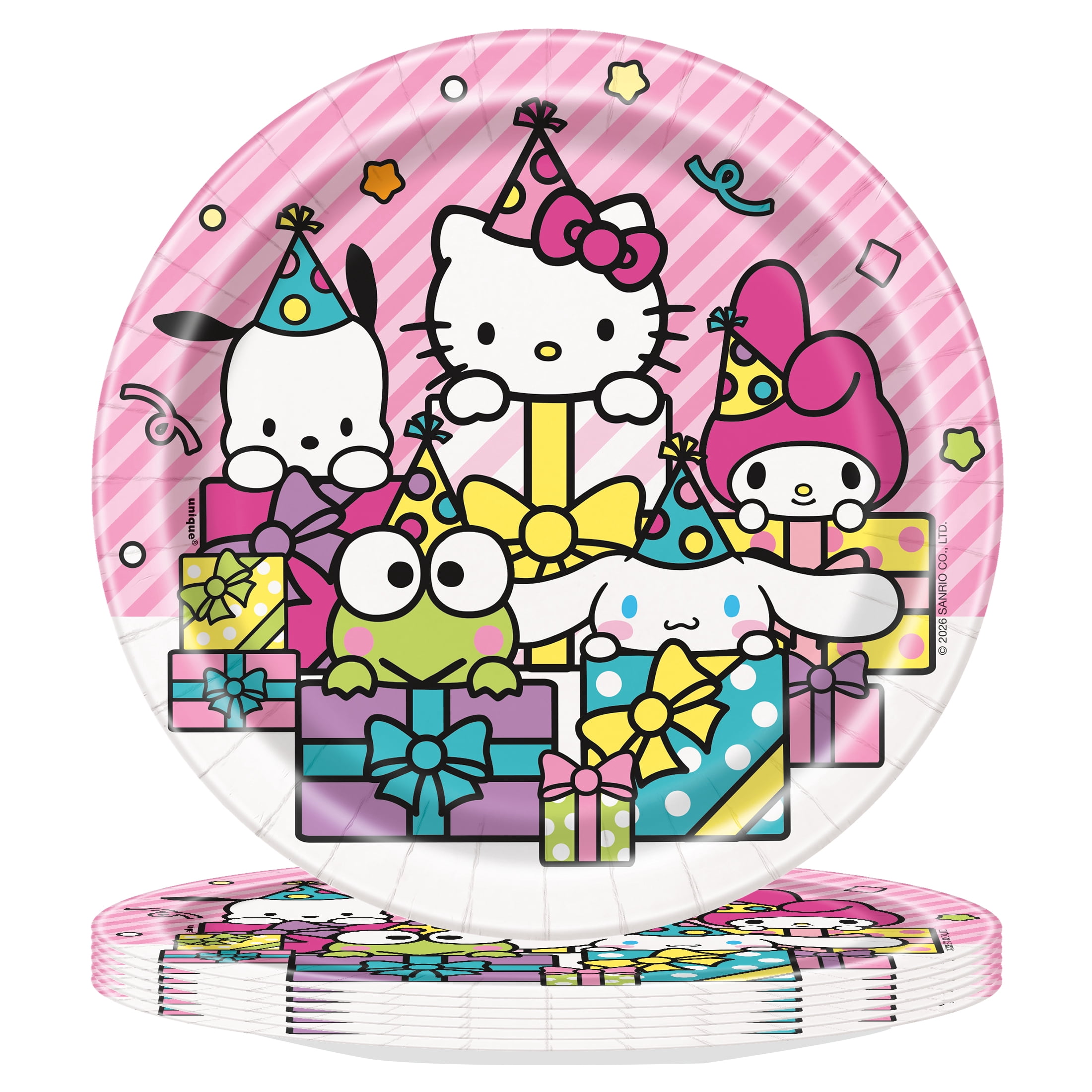 Hello Kitty 8 Count 6.75IN Multicolor Dessert Paper Plates