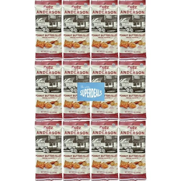 HK Anderson Peanut Butter Filled Pretzel Nuggets, 2.5oz Bag (12 Pack) bundled by SUPERDEALS