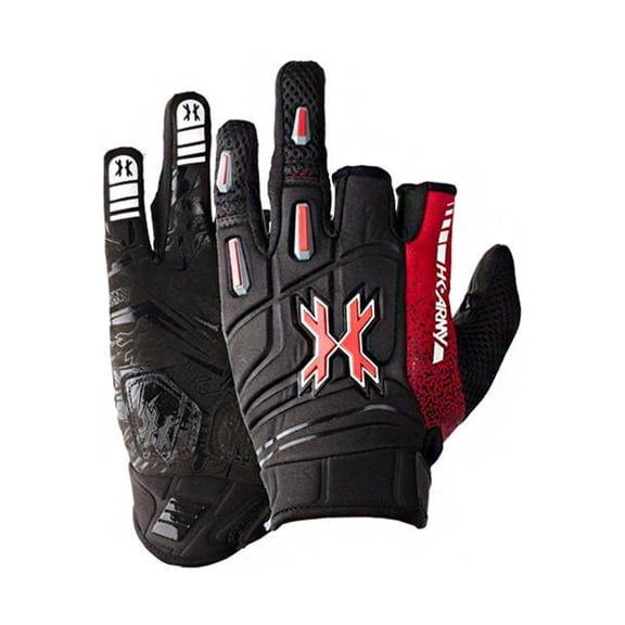 HK ARMY Pro Fingerless Padded Ventilated Paintball Gloves, Color: Lava, Size: L