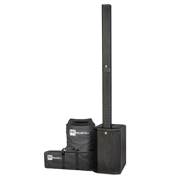 HK Audio Polar 12 MK2 12" 2000W Powered Column PA System, Black