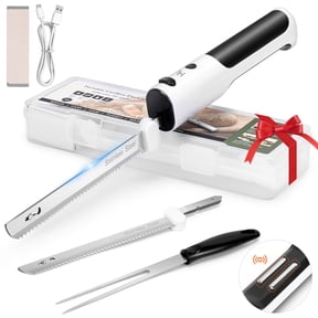 HK Cordless Electric Knife with 304 Stainless Steel Blades, Fork, Cutting Board