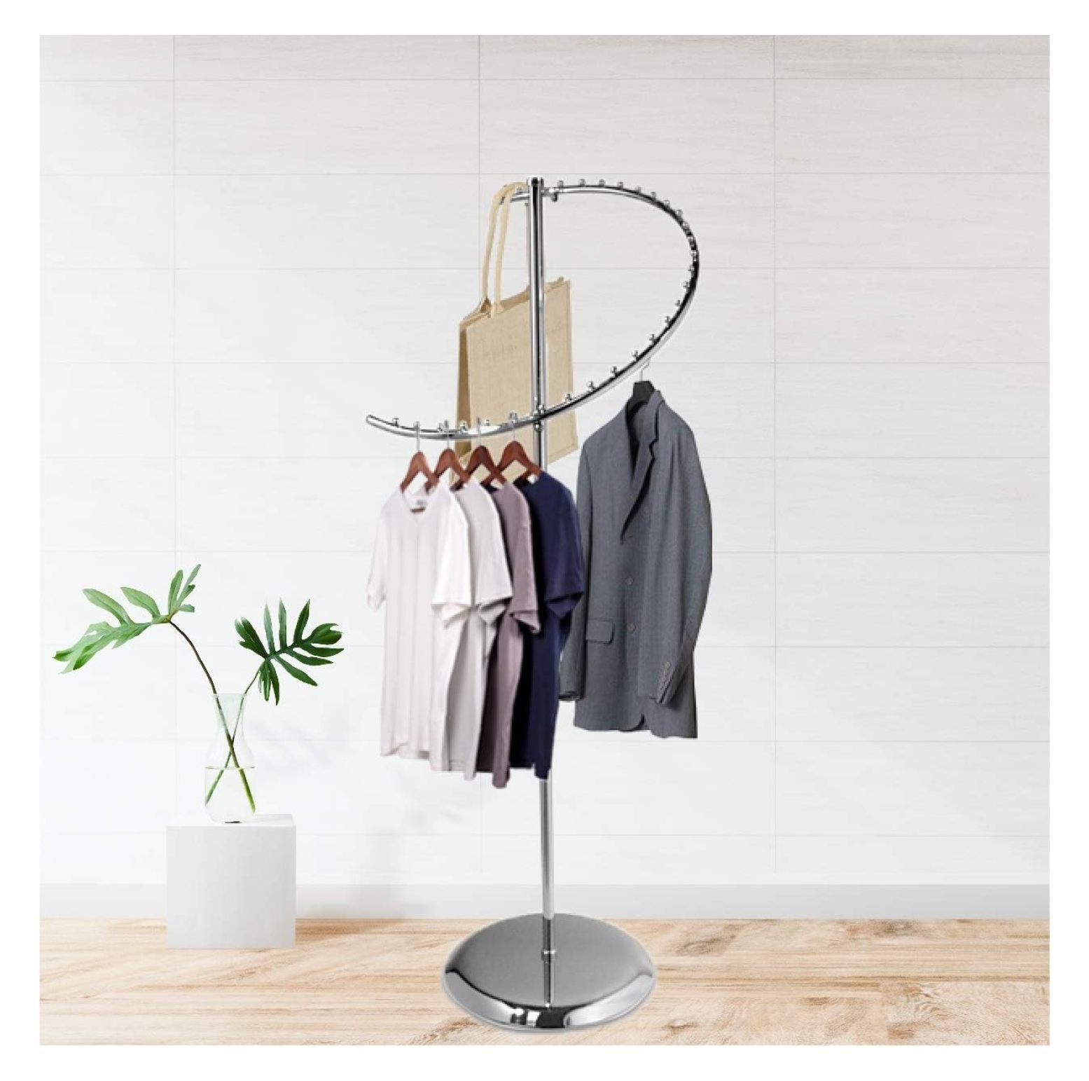 HK FIXTURES Heavy Duty Garment Clothing Rack,67 inches Spiral Garment ...
