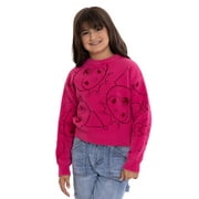 STRANGER THINGS Hello Kitty and Friends Girls Graphic Eyelash Glitter Sweater, Sizes 4-16