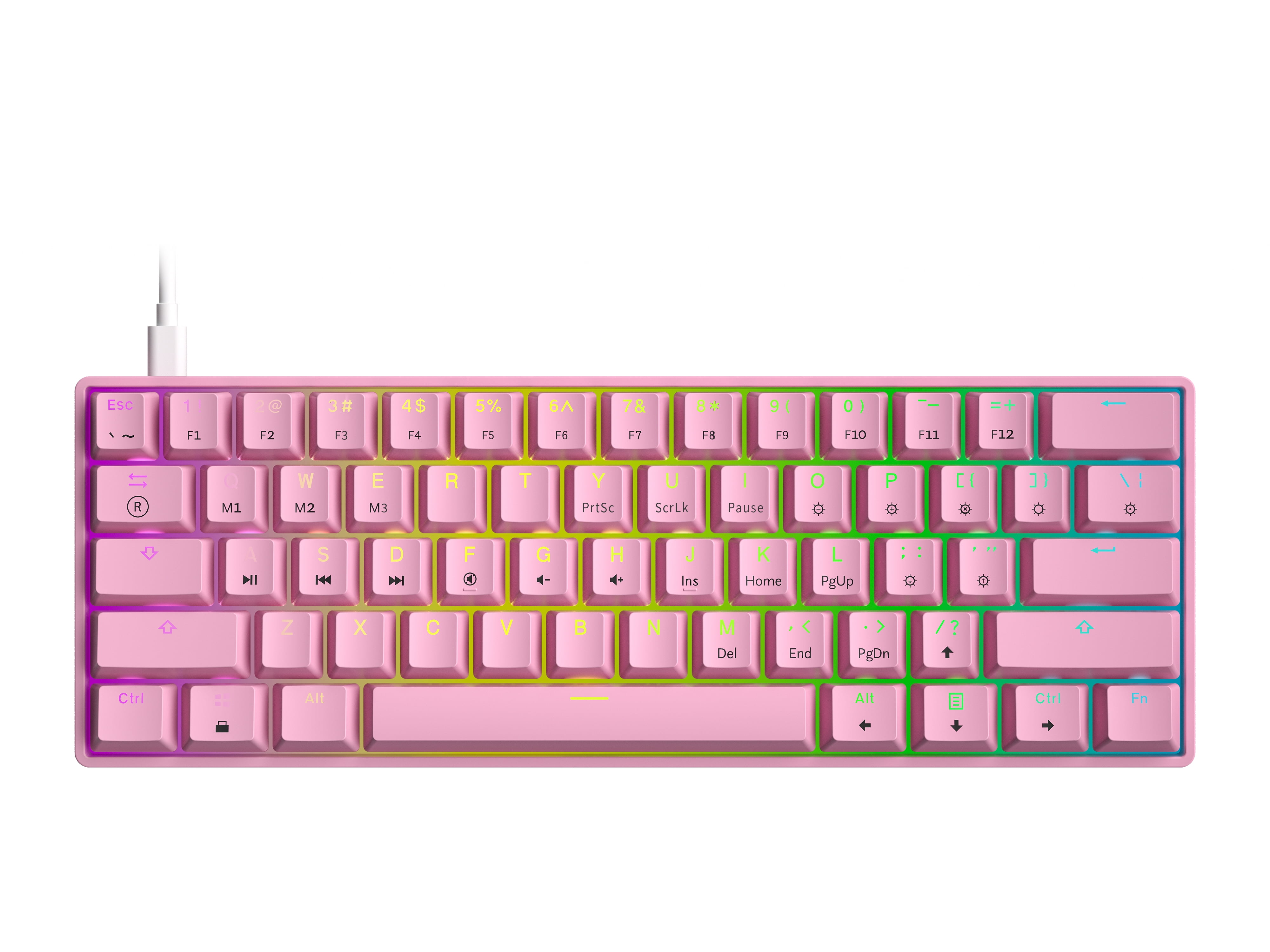 HK GAMING GK61 Mechanical Gaming Keyboard - 61 Keys Multi Color