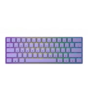 HK GAMING GK61 Mechanical Gaming Keyboard - 61 Keys Multi Color RGB Illuminated LED Backlit Wired Programmable for PC/Mac Gamer  Gateron Optical Brown , Lavender