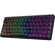 HK GAMING GK75 75% | Hot Swappable Mechanical Gaming Keyboard | 84 Keys Multi Color RGB LED Backlit for PC / Mac Gamer | ANSI US American Layout  Black , Mechanical Red