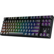 HK GAMING GK80 TKL Tenkeyless | Hot Swappable Mechanical Gaming Keyboard | 87 Keys Multi Color RGB LED Backlit for PC / Mac Gamer | ANSI US American Layout  Black , Mechanical Red
