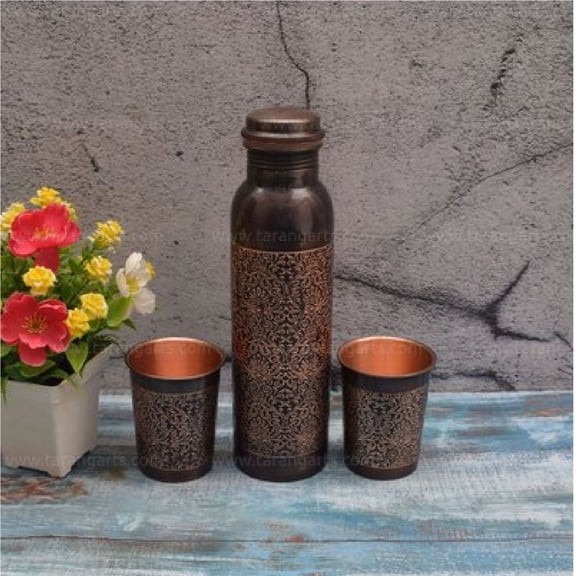 HK HOME 900 ML Black Copper Water Bottle