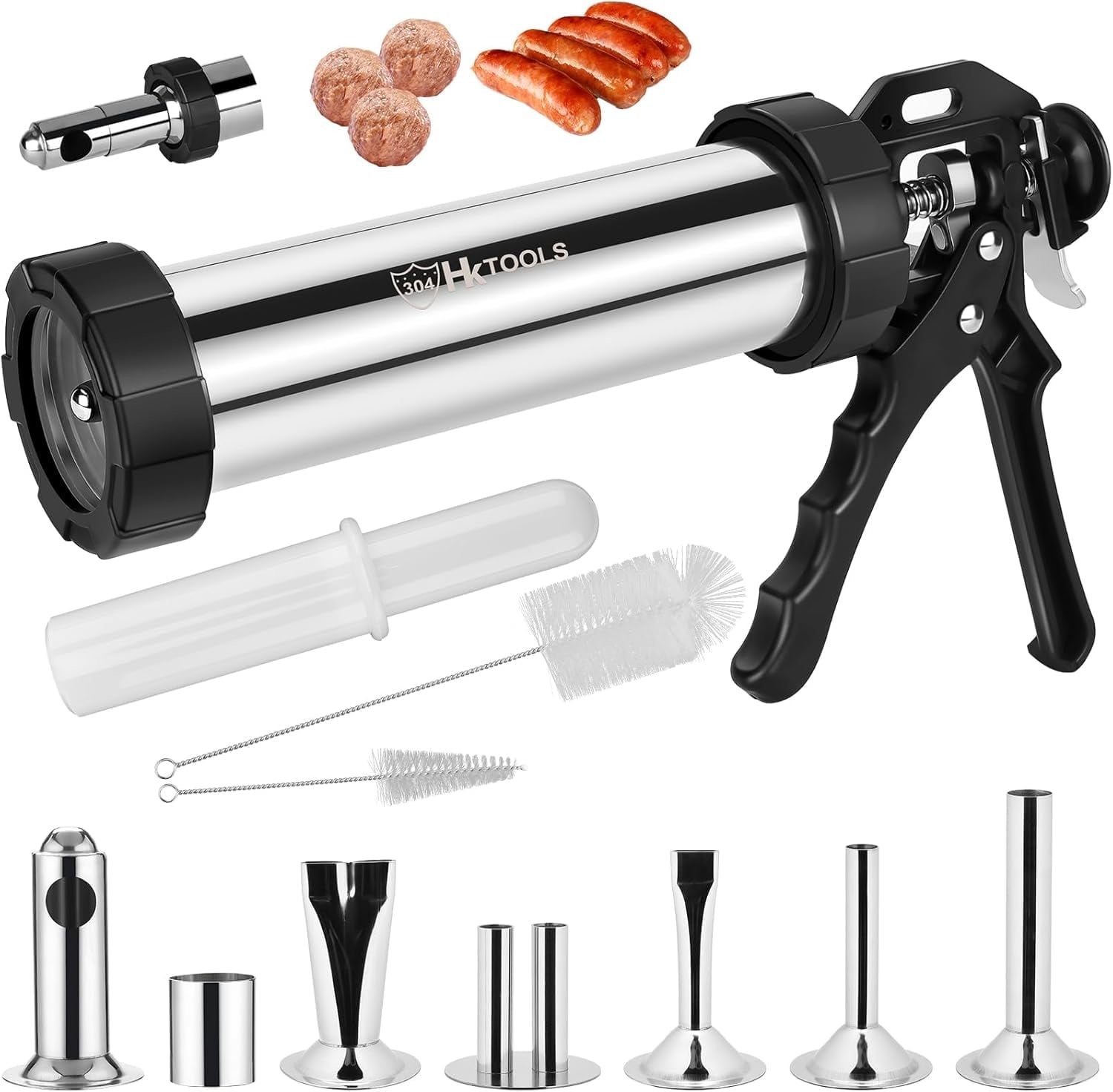 HK Jerky Gun Kits, Jerky Maker Gun, Meatball Maker, 2.5 LB Stainless ...