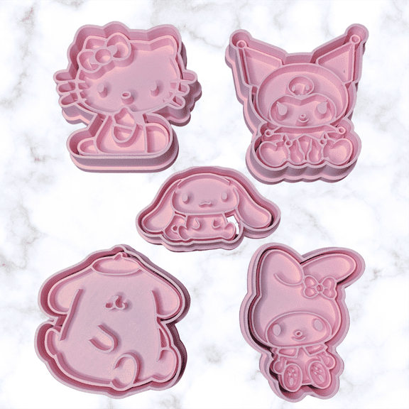 HK Kitty & friends Cookie Cutter/stamp Set
