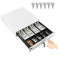 thumbnail image 1 of HK SYSTEMS 13inch Heavy Duty Manual Push-Open Cash Drawer with 4Bill/5Coin, Removable Till, "Stainless Steel Front" with Single Large Media Slot,White, 1 of 7