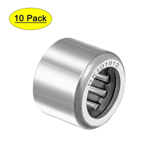 HK101612 Drawn Cup Needle Roller Bearings, Open End, 10mm I.D., 16mm OD, 12mm Width 10pcs
