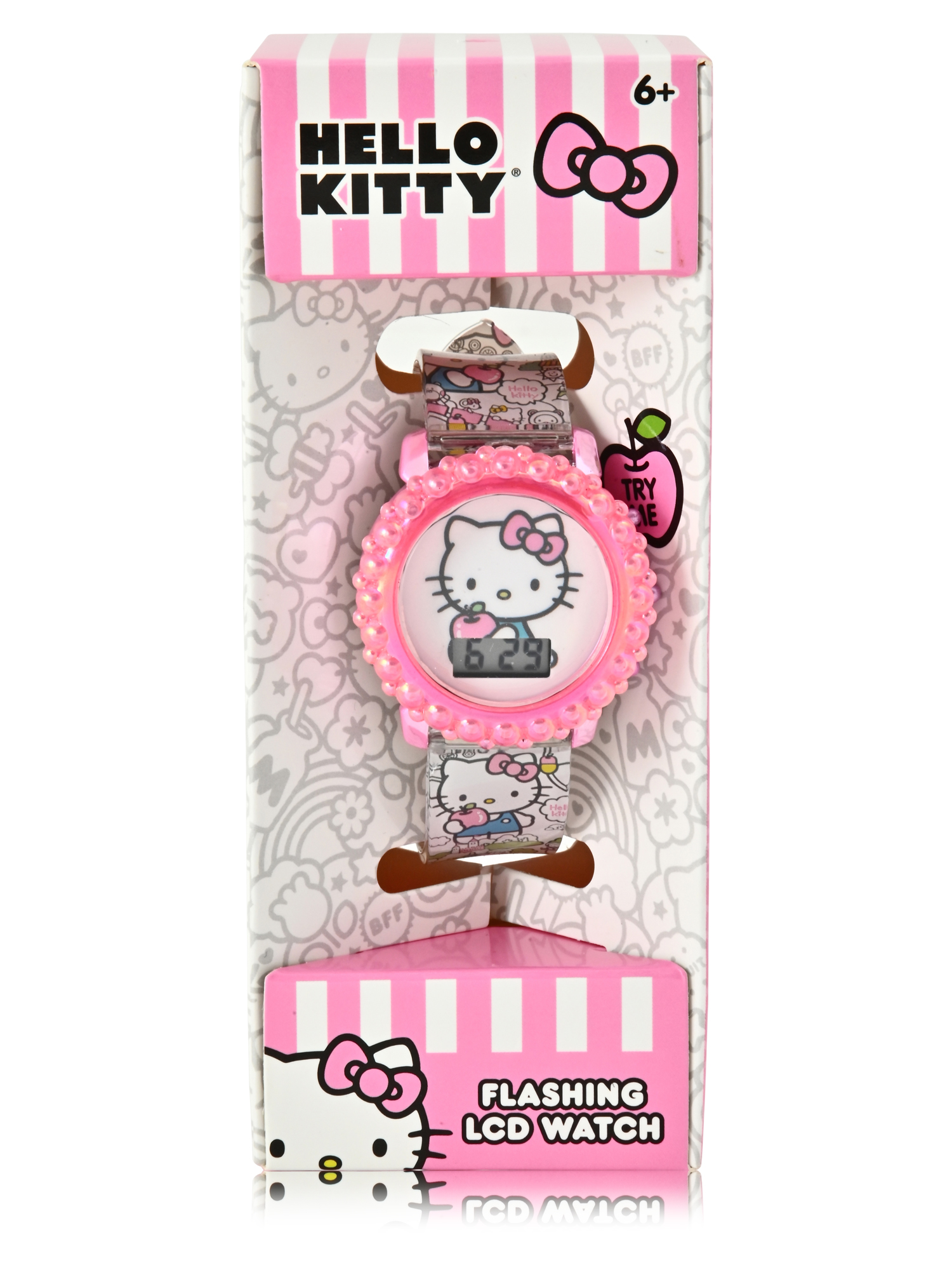 HK4166WM Hello Kitty Kids Molded Case Flashing Lights LCD Watch with Printed Strap - image 1 of 3