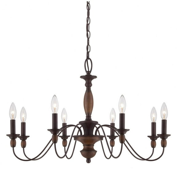 Chandelier 8 Light 19.5 Inches High -Traditional Installation Quoizel Lighting Hk5008tc