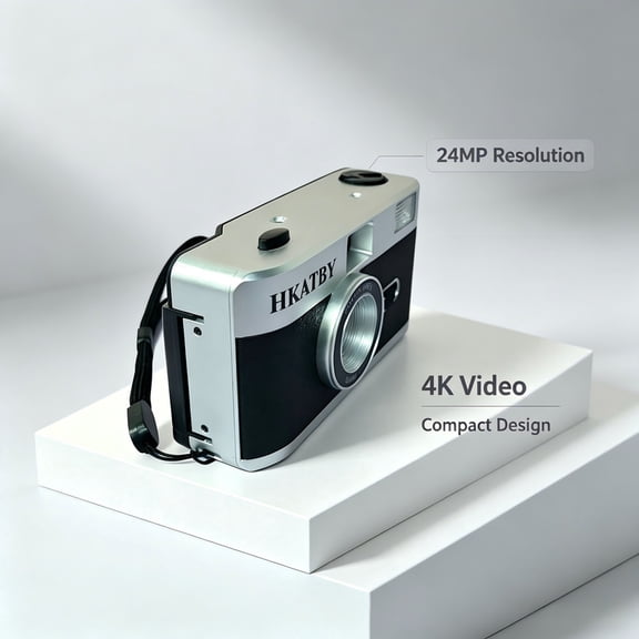 HKATBY Digital cameras Focus-Free Reusable Point-and-Shoot Camera with Flash