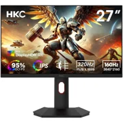 HKC G27H7P 27 4K UHD Gaming Monitor Dual Mode 160Hz 4K Fast IPS 1ms HDR400 95% DCI-P3 Height Adjustable Ergonomic Stand HDMI 2.1 DisplayPort 1.4 Low Blue Light