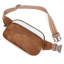 HKCLUF Belt Bag for Women Vegan Leather Mini Belt Bag With Adjustable Strap Unisex Triple Zip Small Cross Body Fanny Pack