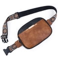 thumbnail image 1 of HKCLUF Belt Bag for Women Vegan Leather Mini Belt Bag With Adjustable Strap Unisex Triple Zip Small Cross Body Fanny Pack, 1 of 8