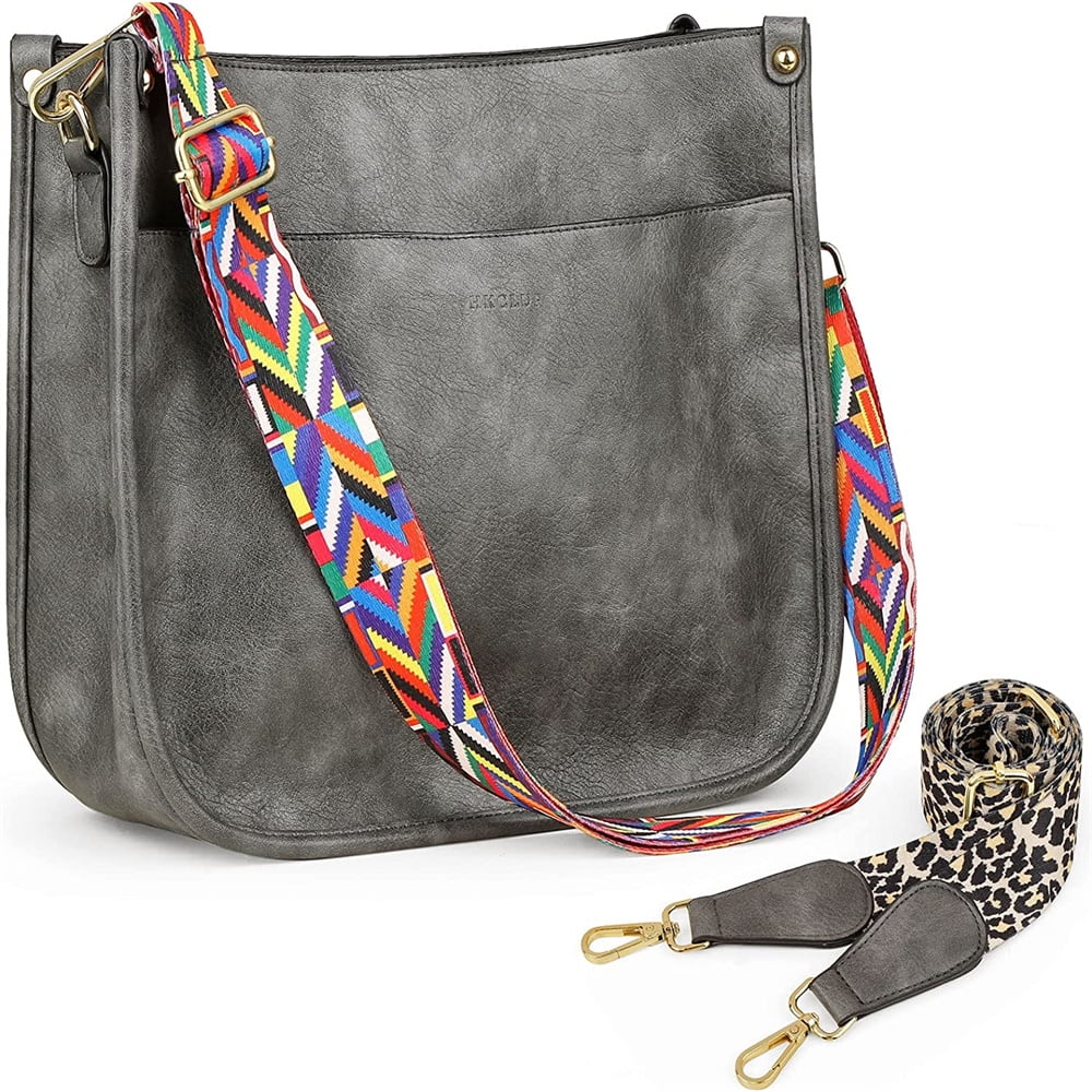CLUCI Vegen Leather Crossbody Bags for Women Trendy 2pcs Hobo Handbag Wallet Set with 2Adjustable Guitar Strap