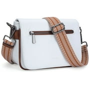 HKCLUF Crossbody Bag for Women Trendy Vegan Leather Crossbody Bag with Strap Magnet Flap Zip Shoulder Purses