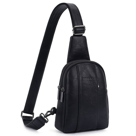 HKCLUF Small Sling Bag for Women Vegan Leather Chest Bag for Women with Adjustable Strap Crossbody