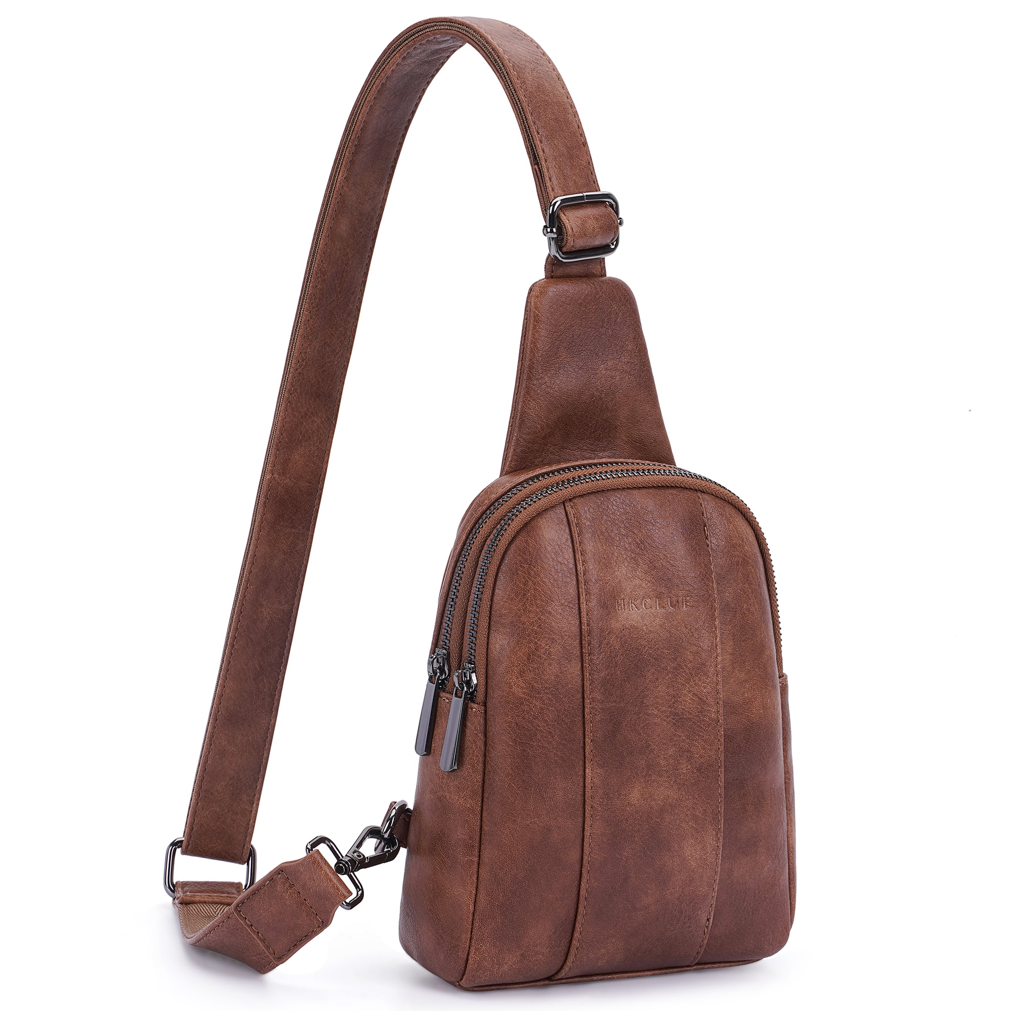 Chest Bags For Women.HKCLUF Vegan Leather Crossbody Shoulder Bag with Adjustable Strap ...