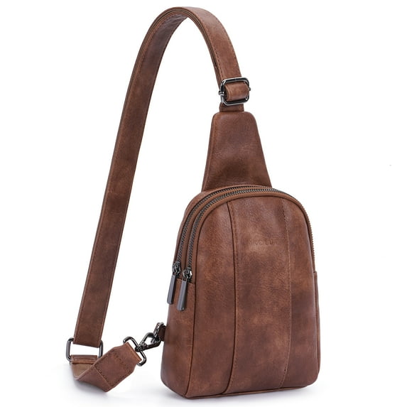 HKCLUF Small Sling Bag For Women Vegan Leather Chest Bag For Women With Adjustable Strap Crossbody Fanny Pack Cell Phone Purse Fashion Women's Chest Bag