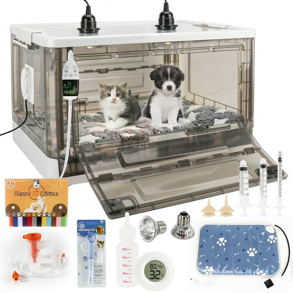 HKDQ Puppy Incubator with Heating,Kitten Incubator,Fan Ventilation Circulation (85L)