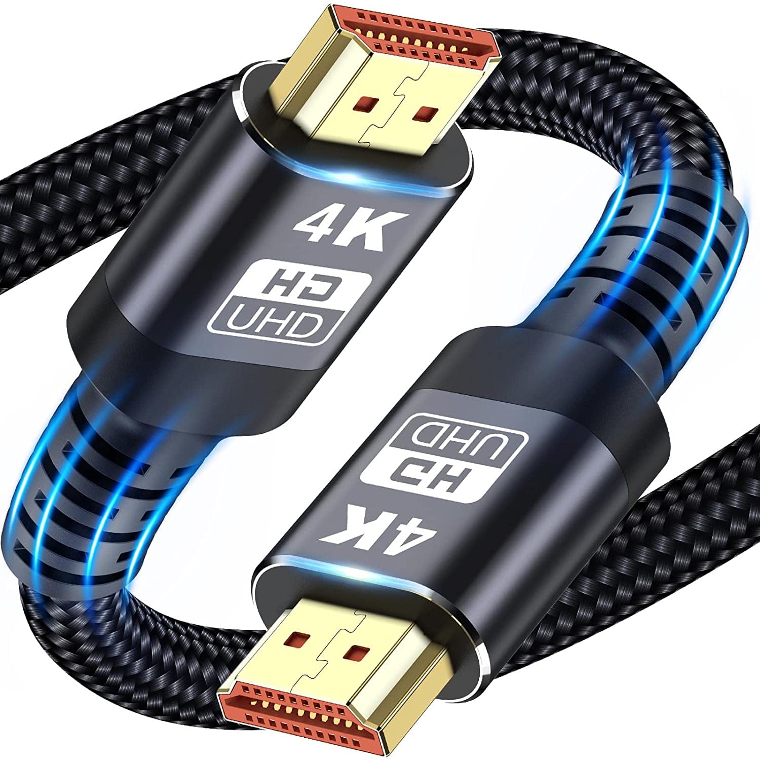 4K HDMI Cable 1.5ft, HDMI 2.0 Cable/Lead, Ultra hdmi to hdmi Cord high  Speed 18gbps, 4K@60Hz, ARC, Gold-Plated for 4K TV/PS4 3D, Ethernet,Video