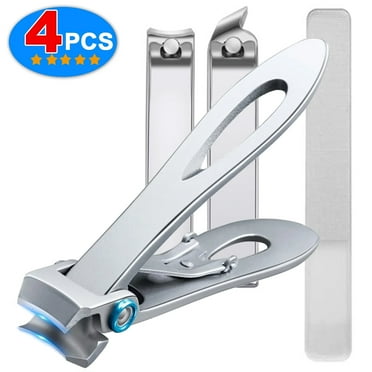 Nail Clipper, Stainless Steel Nail Clippers Set, Nail Cutter Curved Blade Fingernail Clipper Trimmer for Nail Care(4 Pack )