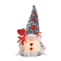 HKEJIAOI 11" Valentine's Day Gnome Plush Doll with Heart, Soft Fabric Home Decor Gift for Indoor Outdoor Decoration