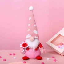 HKEJIAOI 12.6" Valentine's Day Gnome Plush Doll with Heart Decor, Soft Fiber Home Decoration for Indoor Outdoor Table Desk Shelf Mantle Fireplace Gift