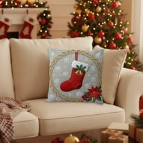HKEJIAOI 17.72x17.72 In Christmas Snowman Holiday Pillow Cover Linen Cushion Cover Decorative Sofa Throw Pillow Case with Hidden Zipper