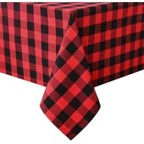 HKEJIAOI 24x24in Red Black Checkered Tablecloth Rectangular Festive Dining Table Cover for Christmas Decor Picnic Party Indoor Outdoor Use