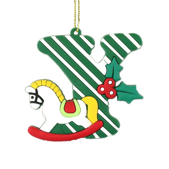 HKEJIAOI 26 Letter Christmas Tree Hanging Pendant,Christmas Letters Ornaments A to Z Ornament Letters Decorative Hanging Xmas Alphabet Letters for Christmas Tree DIY Craft Christmas Ornaments(Y)