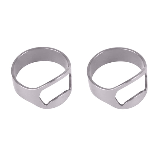 HKEJIAOI 2pcs Stainless Steel Finger Grip Bottle Opener Tool for Beer & Soda - Easy Carry Bar Accessory