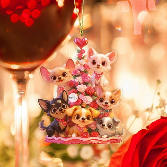 HKEJIAOI 3.14" Valentine's Day Gift Pendant for Car Rearview Mirror and Backpack, Personalized Fashion Accessory, Durable Material, Easy to Install