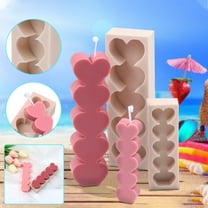 HKEJIAOI 3.93Inch Heart Shape Silicone Mold Set for Candles Soap Wax Resin Epoxy Fondant Chocolate DIY Craft Making, Small & Large Geometric Molds