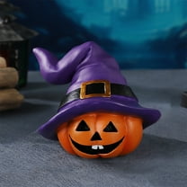 HKEJIAOI 4.7Inch Halloween Pumpkin Resin Centerpiece with Spooky Ghosts Tabletop Decor for Living Room Dining Party Holiday Decoration