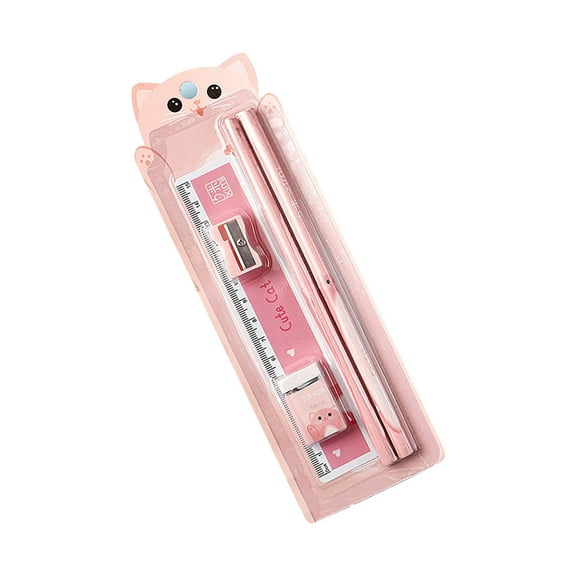 HKEJIAOI 5-Piece Pencil Set for Drawing & Sketching, Professional Writing & Art Supplies with Eraser, Sharpener, Ruler, Ideal for Artists & Office Use