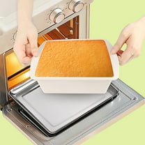 HKEJIAOI 6.5 Inch Square Silicone Cake Pan, Non-Stick Foldable Baking Mold for Brownies Bread Pudding, Oven Microwave Dishwasher Safe, Food Grade