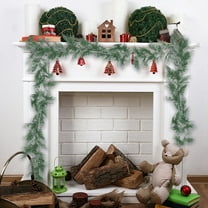 HKEJIAOI 6FT Artificial Christmas Garland Vine, Flexible Fake Pine Greenery Strand for Staircase Railing Mantel Doorframe Window Holiday Party Decor