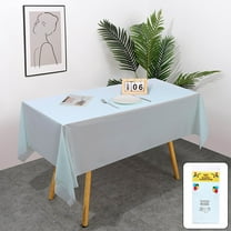 HKEJIAOI 72x54 Inches Large Plastic Rectangle Table Cover Cloth Wipe Clean Disposable Party Tablecloth Durable Spill Proof
