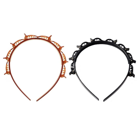 HKEJIAOI Anniversary Gifts for Women Multi Layer Hollowed Out Woven Hair Hoop Double Layer Bangs Clip Hair Tie Headband Mesh Red Headband