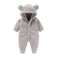 thumbnail image 1 of Lopecy-Sta Baby Boy Girl Snowsuit Winter Warm Clothes Coat Infant Jumpsuit Toddler Outfit Solid Color Hooded Jumpsuit, 1 of 3
