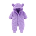 thumbnail image 1 of Lopecy-Sta Baby Boy Girl Snowsuit Winter Warm Clothes Coat Infant Jumpsuit Toddler Outfit Solid Color Hooded Jumpsuit, 1 of 3
