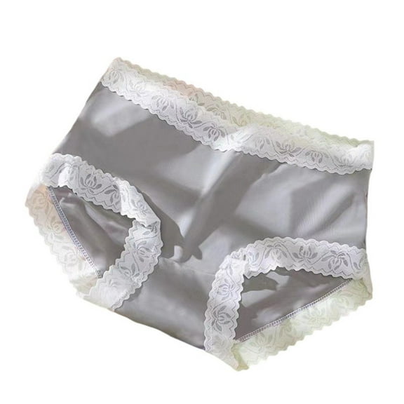 Lopecy-Sta Briefs for Women Cotton High Waist Hipster Briefs Smooth Silky Panties Soft Lace Underwear Breathable Underpants