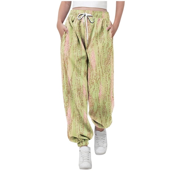 Lopecy-Sta Children Sports Pants Baggy Sweatpants Casual High Waisted Joggers Pants Fitted Sweat Pants with Pockets