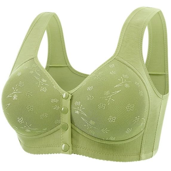 Lopecy-Sta Daisy Bras for Older Women Floral Plus Size Bra Wireless Front Closure Bras for Senior Daisy Comfort Tshirt Bra