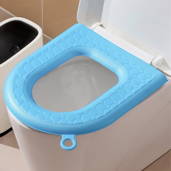HKEJIAOI EVA Toilet Seat Cover, Waterproof & Washable Commode Cushion, Lightweight Non-Slip Toilet Ring with Handle for All Seasons, Easy Installation for Standard Toilets